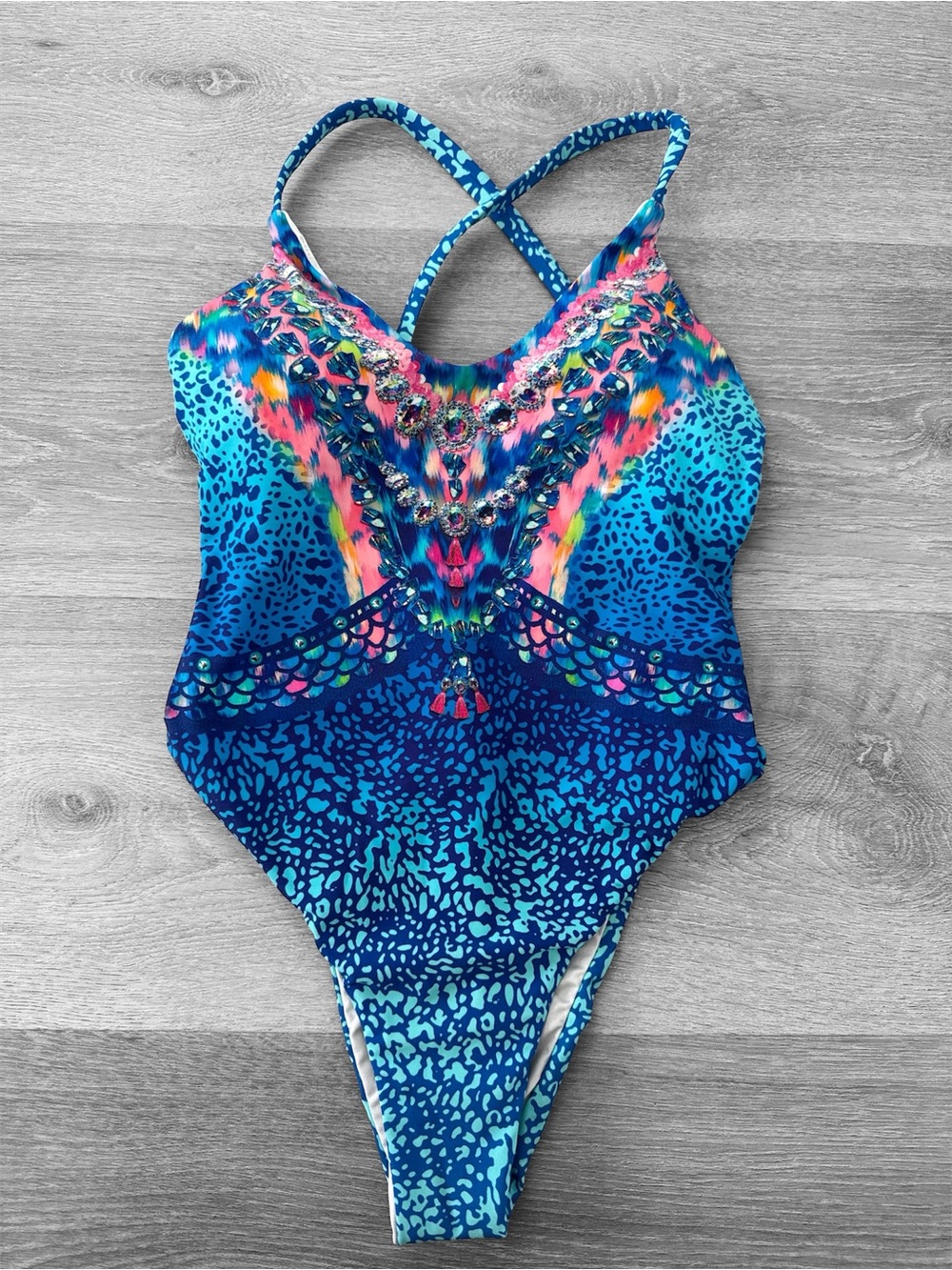 VENUS Turquoise & Navy One-Piece Swimsuit